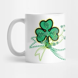 Shamrock Flourish Saint Patrick's Day Lucky Symbol Vector Mug